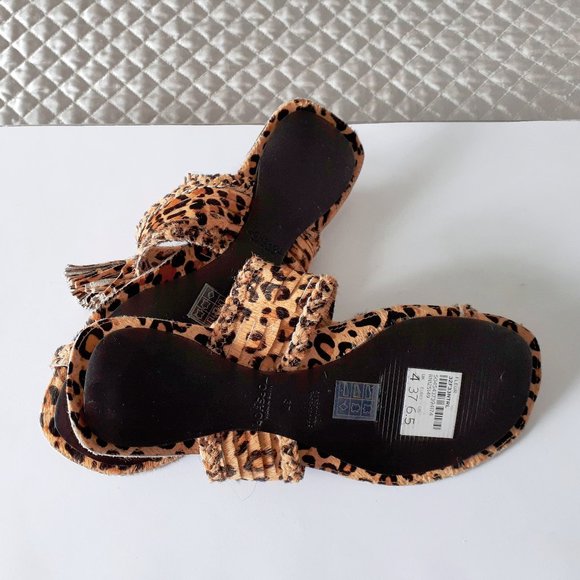 Topshop animal print fleur fringe sandals - Picture 6 of 10